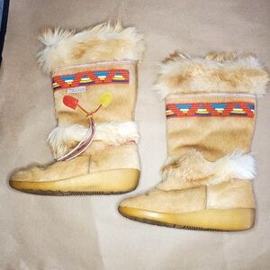 Tecnica Skandia Boots Vintage Size: 37 Made in Italy Apres Ski Goat Fur